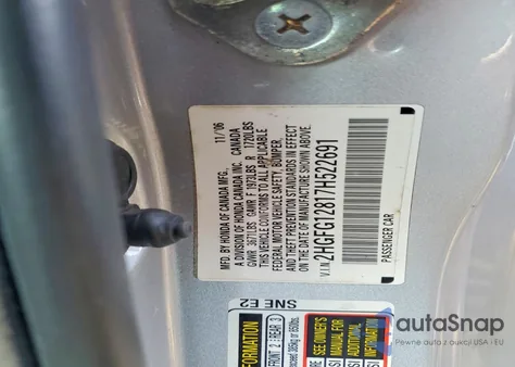 2007 Honda Civic Ex из США, поврежденный, VIN 2HGFG12817H522691